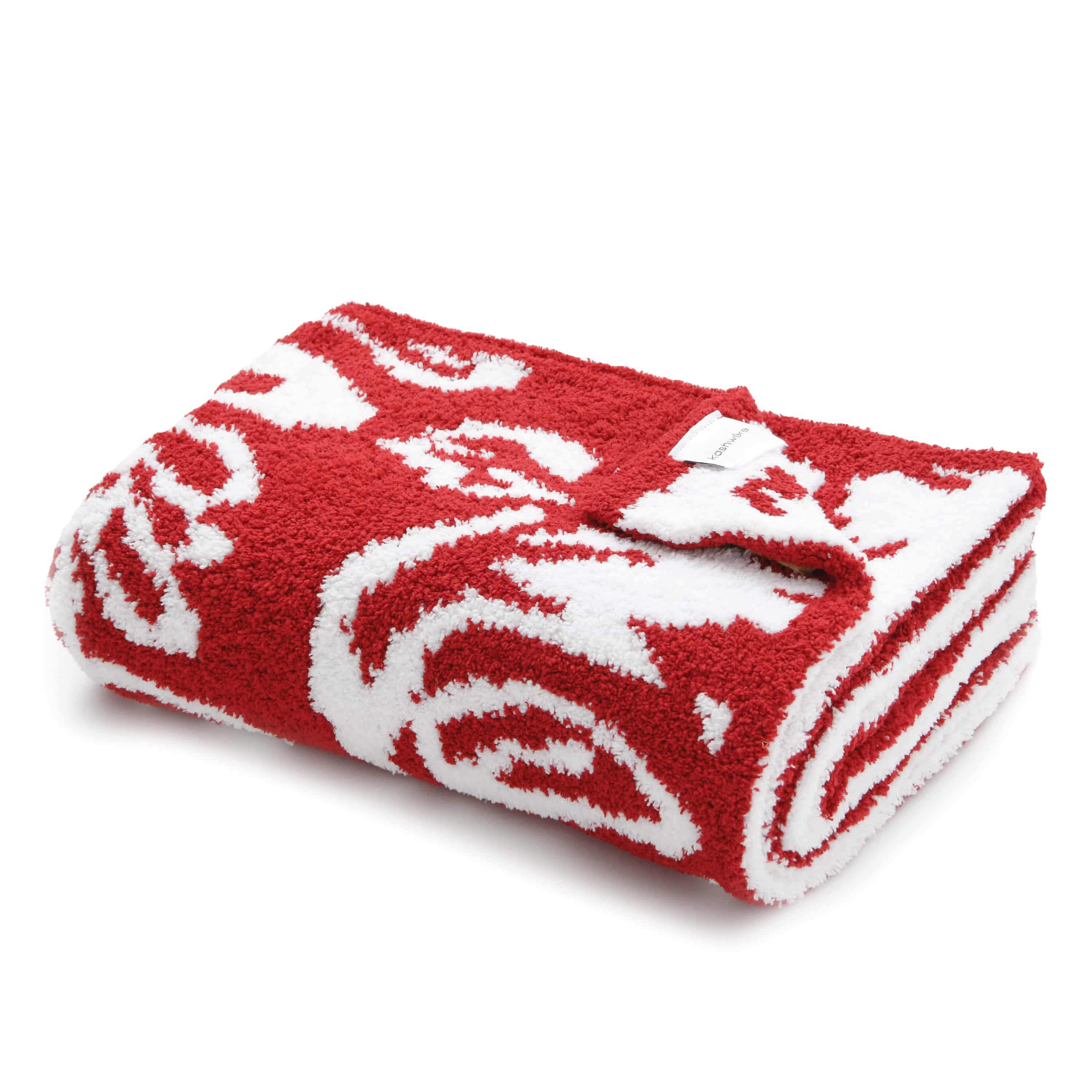 DAMASK HALF BLANKET(85×110cm red/white) BLANKET kashwere Japan (カシ