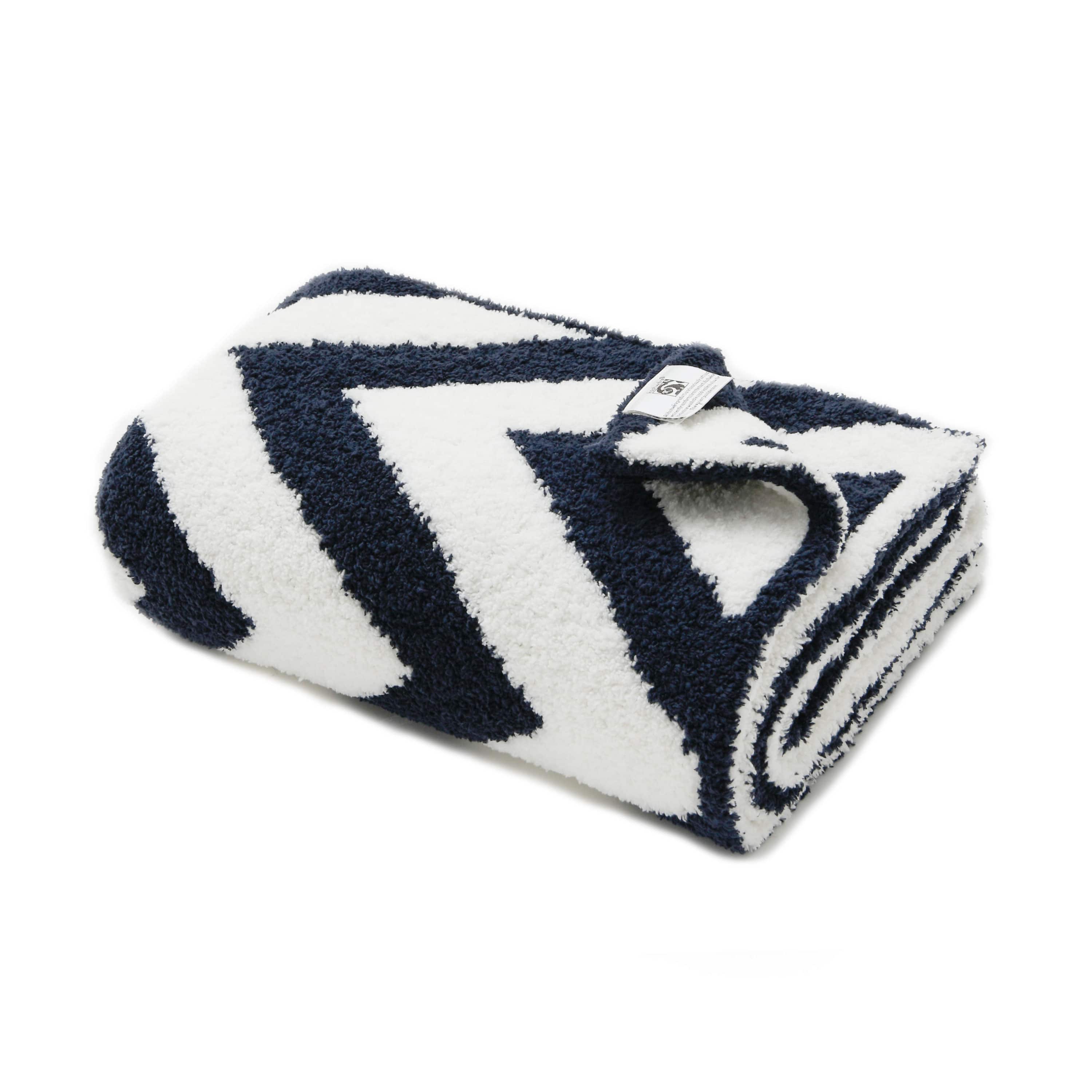 HALF BLANKET / CHEVRON(85×110cm creme/navy) BLANKET kashwere Japan