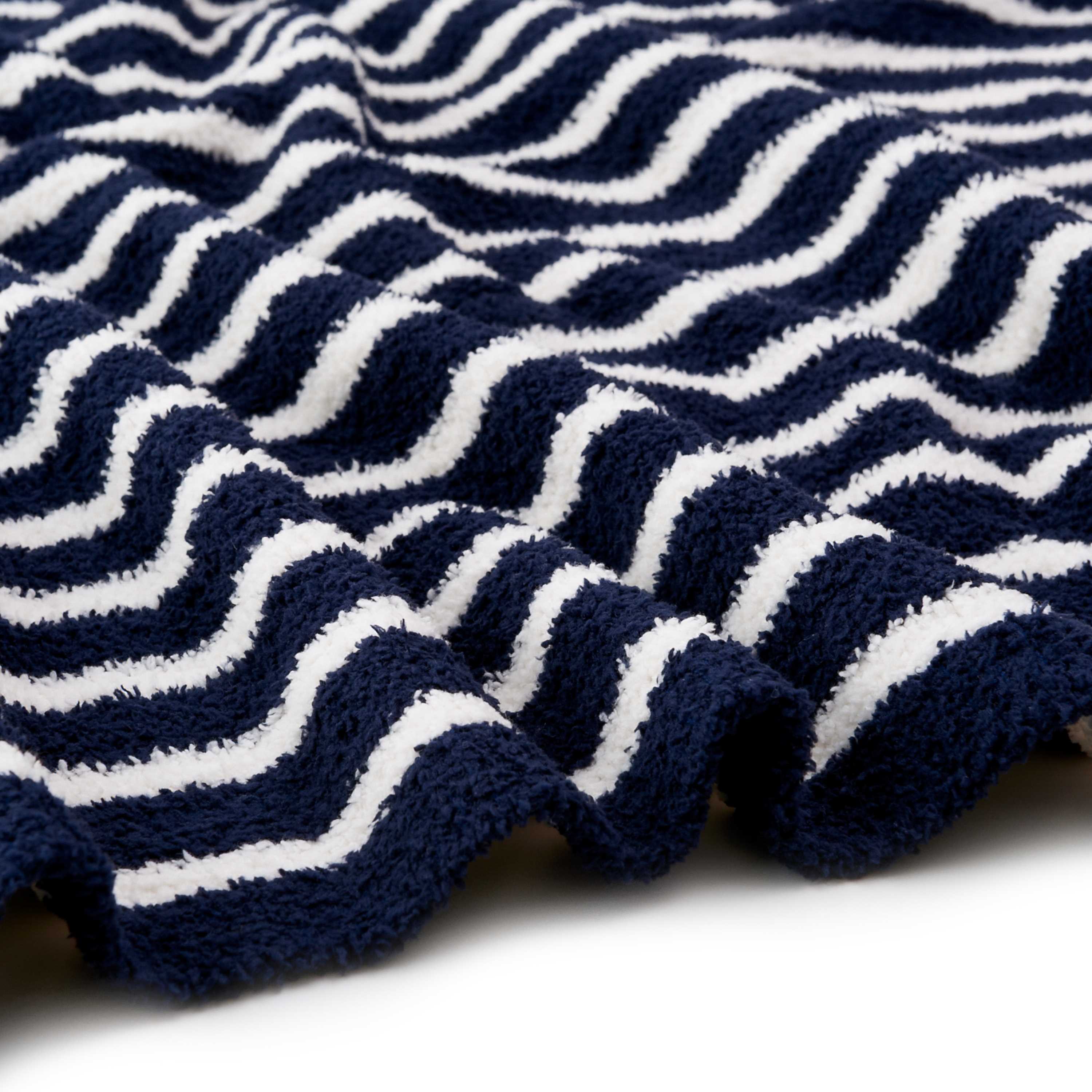 TRAVEL BLANKET(82×125cm navy/creme) BLANKET kashwere Japan (カシウエア