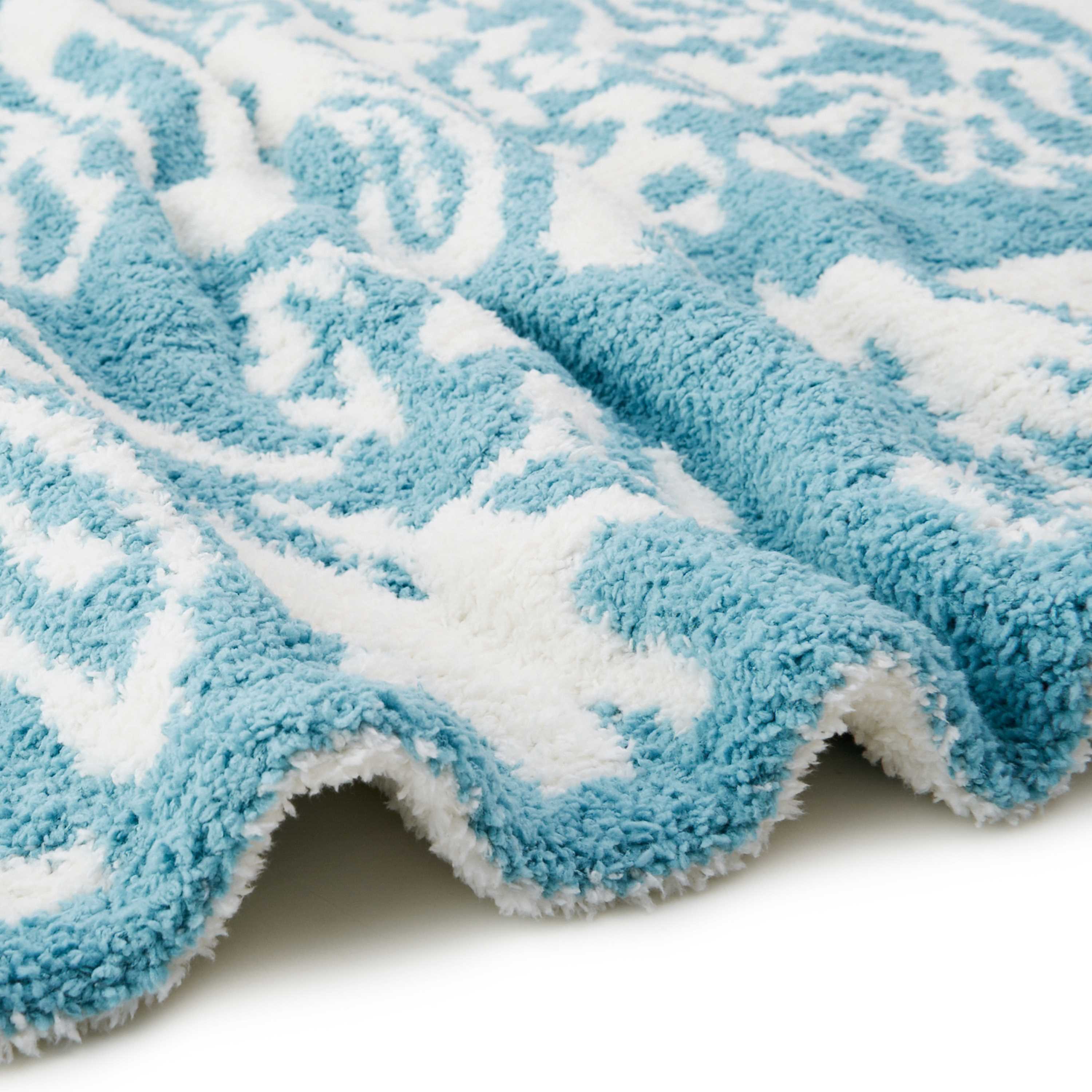 DAMASK BLANKET(135×183cm tender blue/creme) BLANKET kashwere Japan