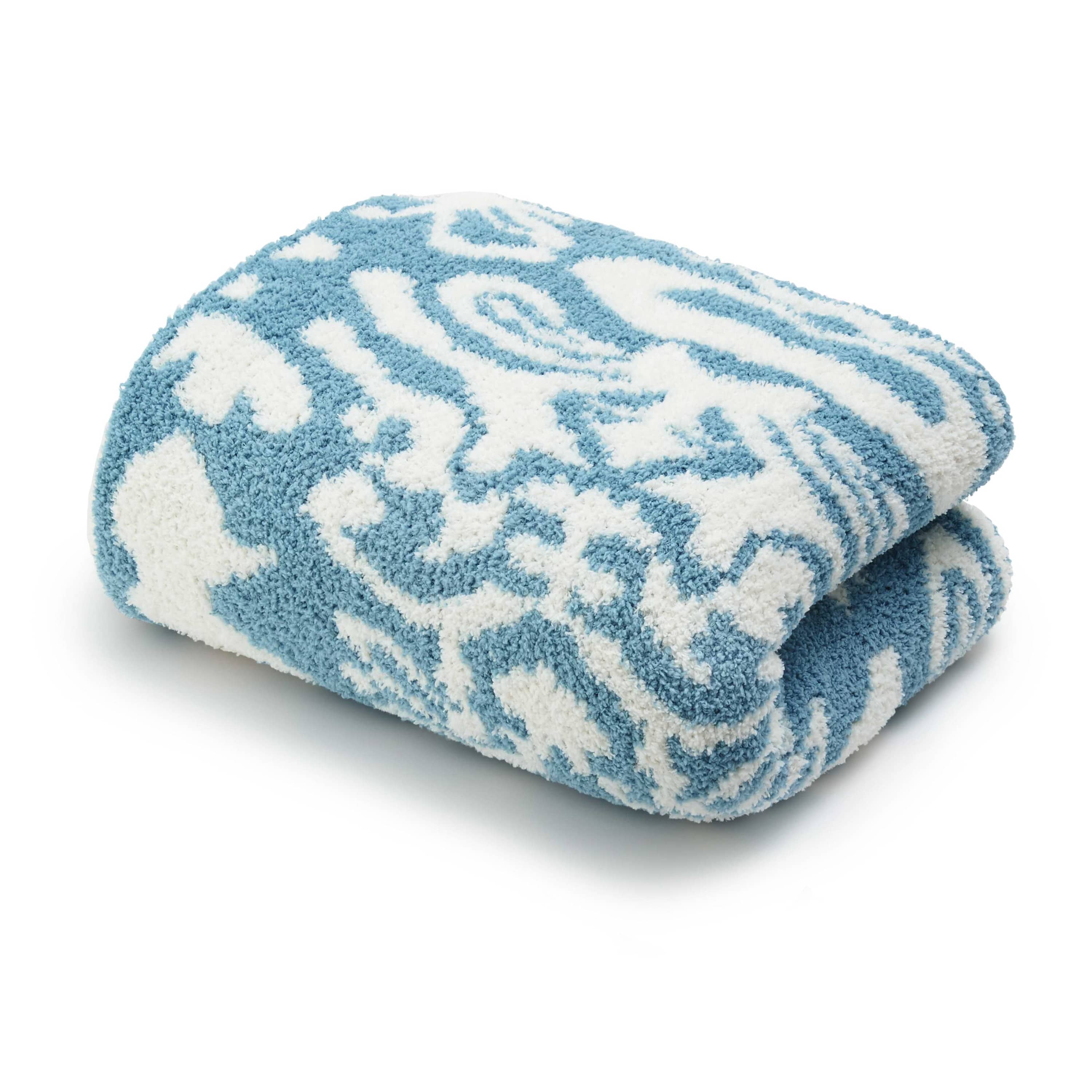 DAMASK BLANKET(135×183cm tender blue/creme) BLANKET kashwere Japan