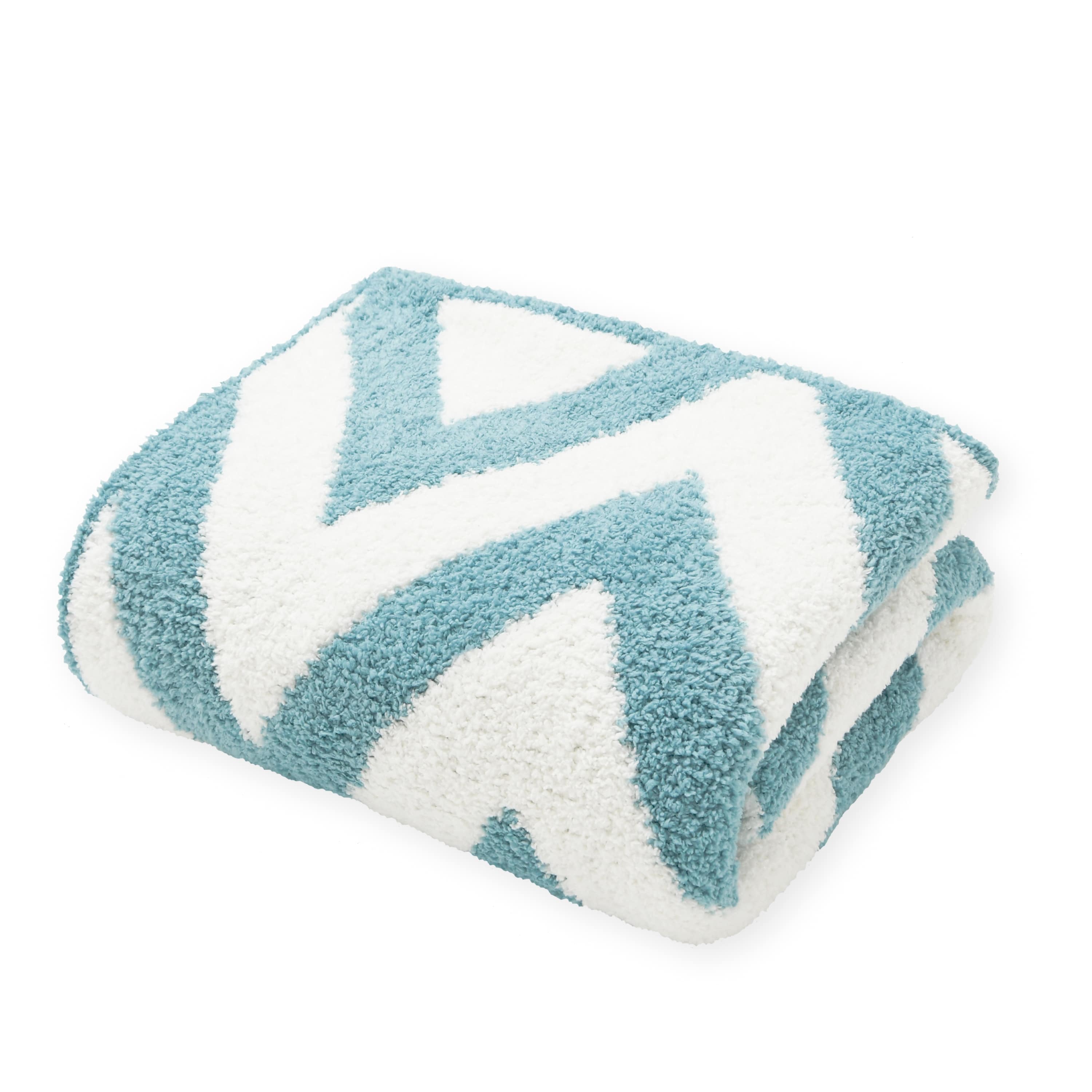 HALF BLANKET / CHEVRON(85×110cm creme/tenderblue) BLANKET kashwere
