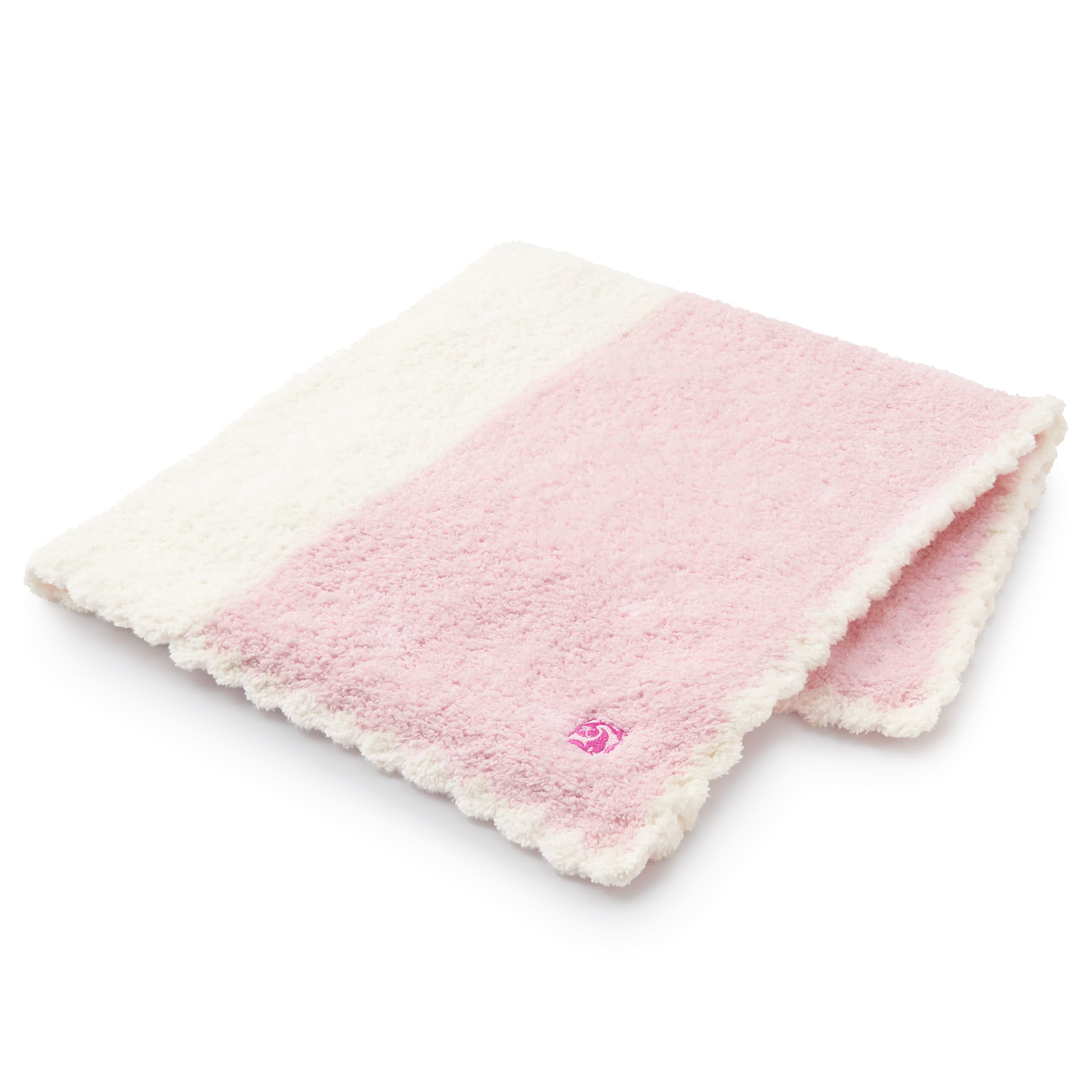 BABY BLANKET CENTER STRIPE & CAP(78×78cm （CAP有り） pink/creme 