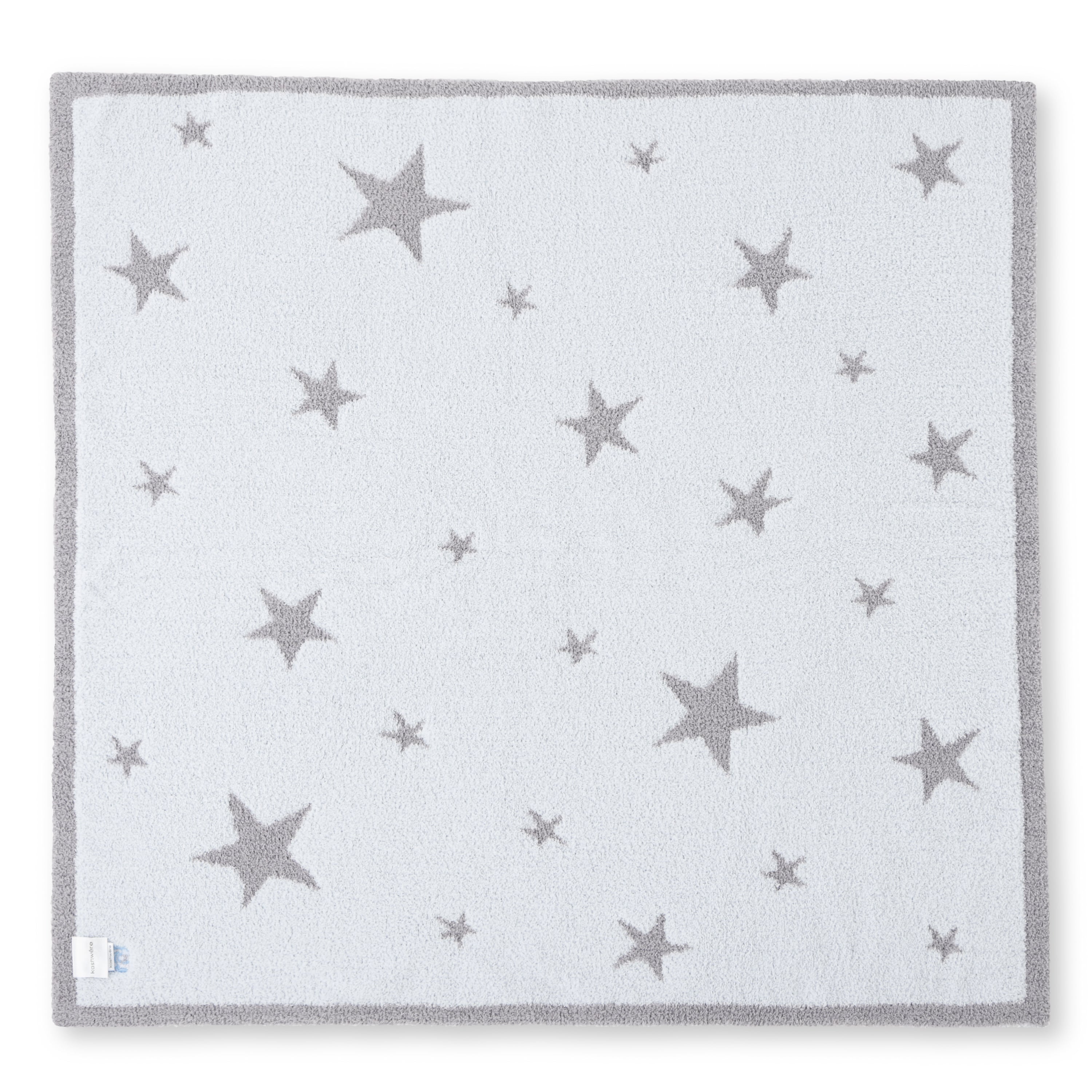 BABY BLANKET DOUBLE JACQUARD(78×78cm star (steel/blue)): BABY&KIDS