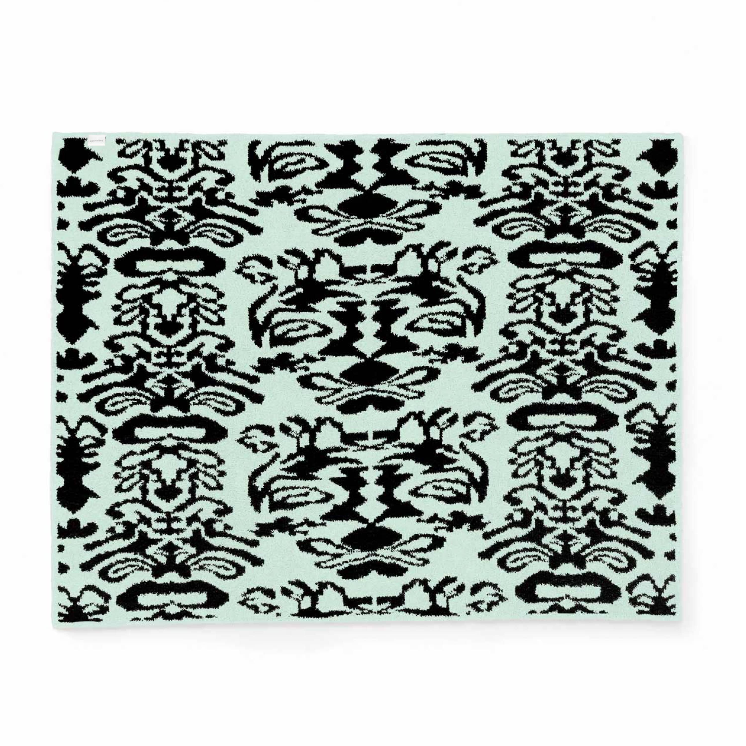20th BLANKET / DAMASK(135×183cm black/ice green): 20th | kashwere Japan ...