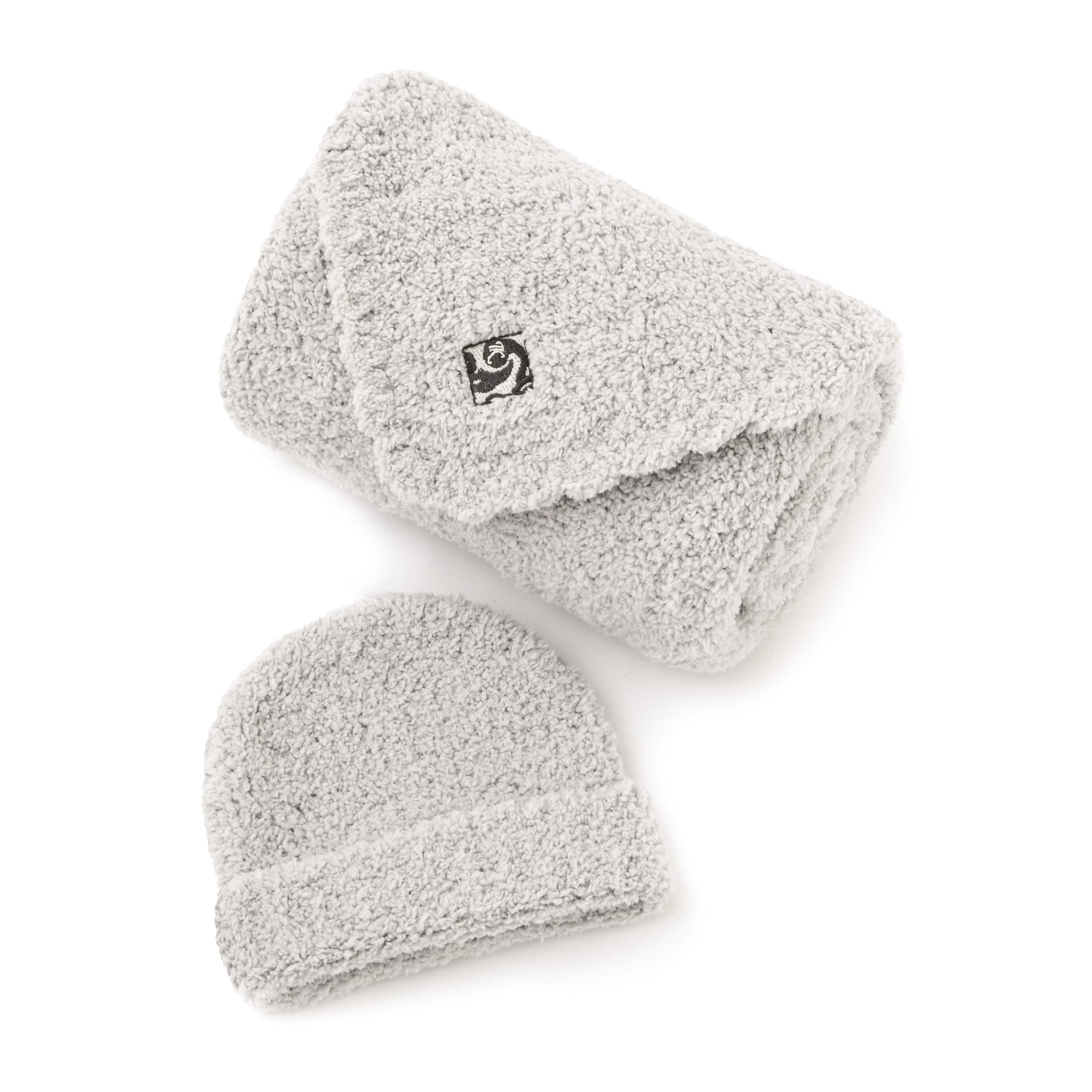 BABY BLANKET SOLID & CAP(78×78cm （CAP有り） mist): BABY&KIDS 