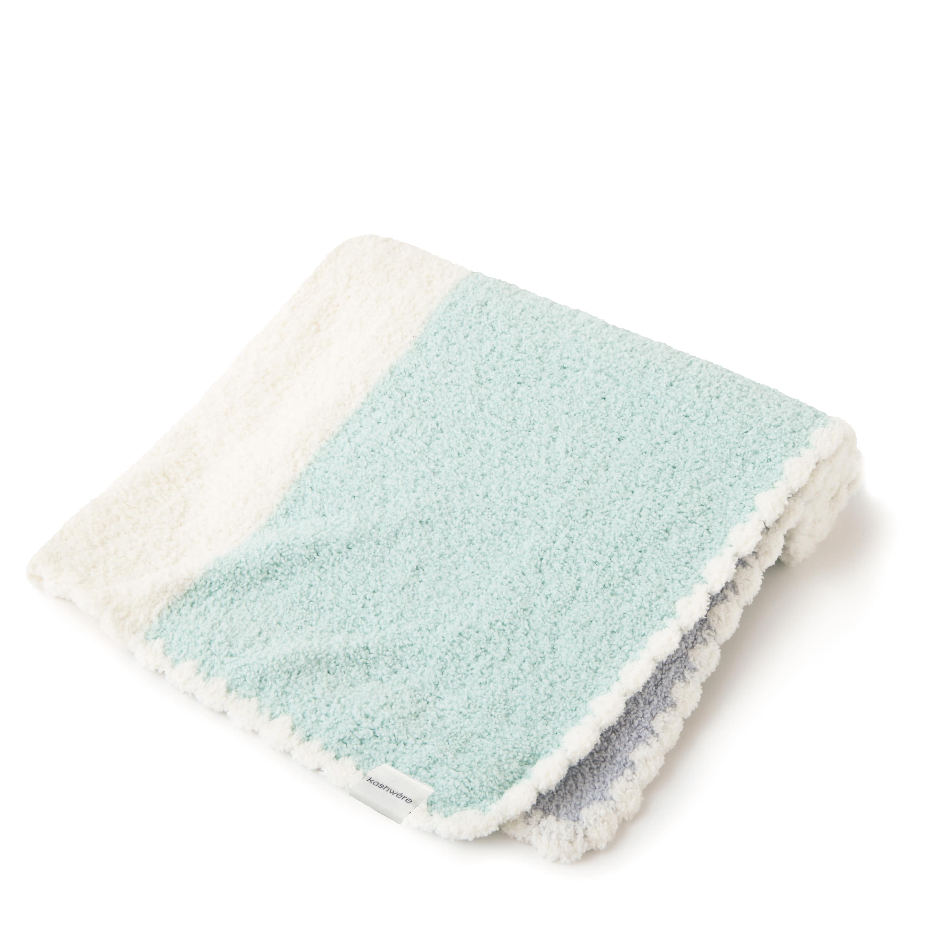 BABY BLANKET MULTI STRIPE(78×78cm blue/creme/ice green): BABY&KIDS