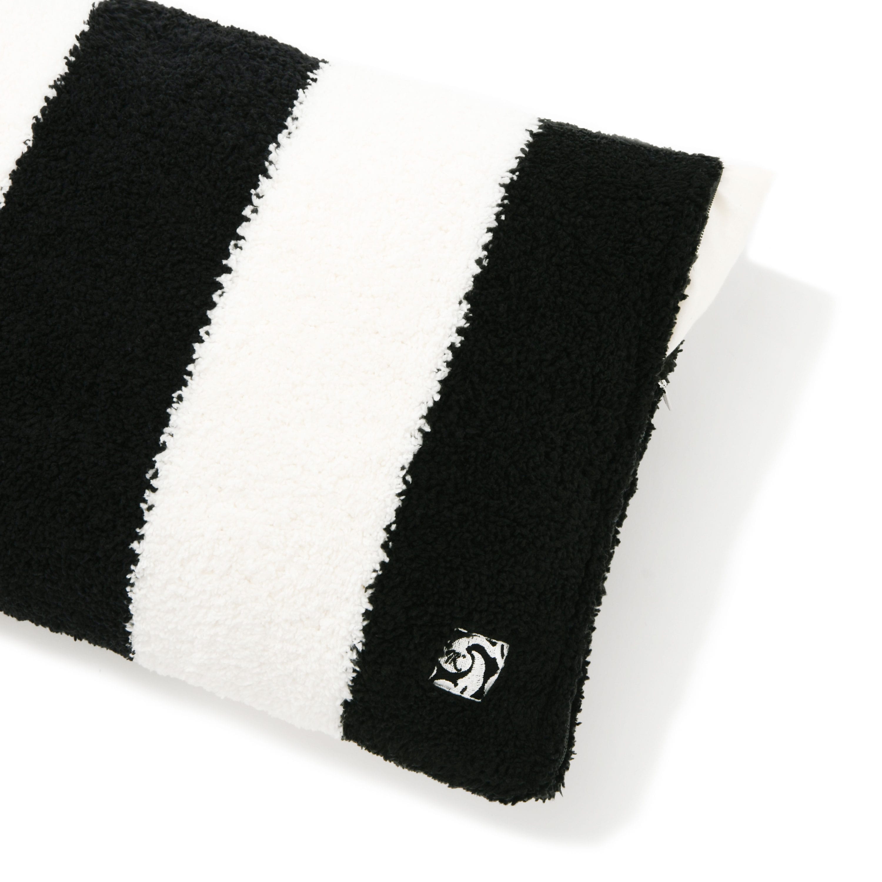 BORDER MINI PILLOW CASE(S カバーのみ black/creme) HOME kashwere Japan (カシ