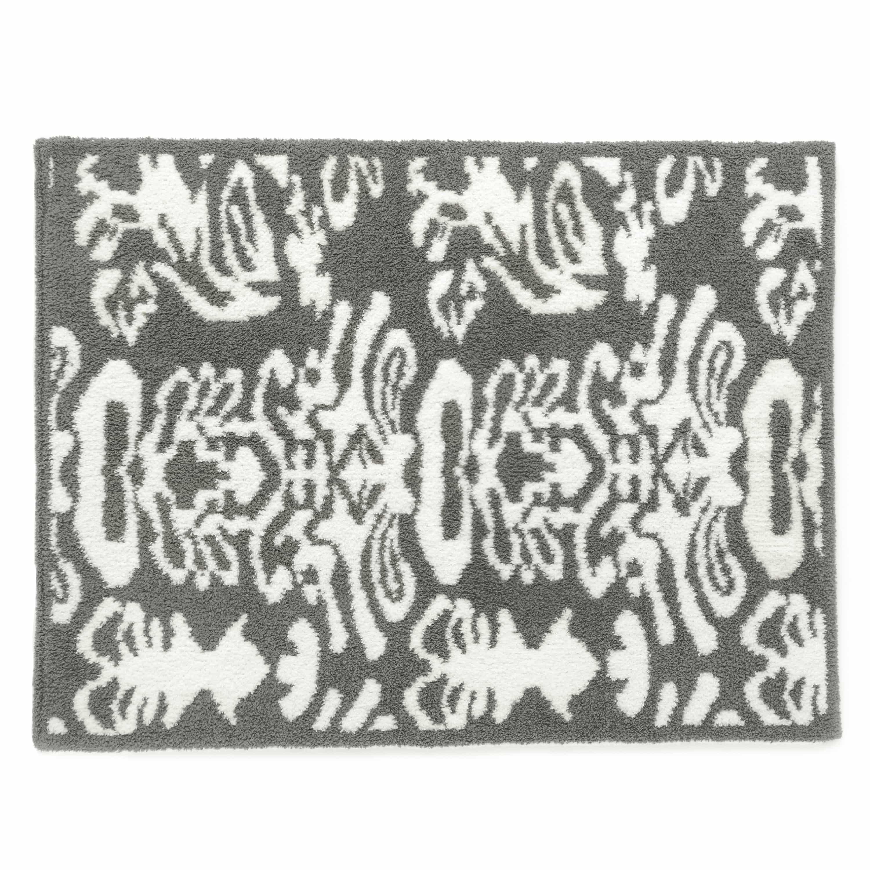 HALF BLANKET / DAMASK(85×110cm medium gray/creme): BLANKET
