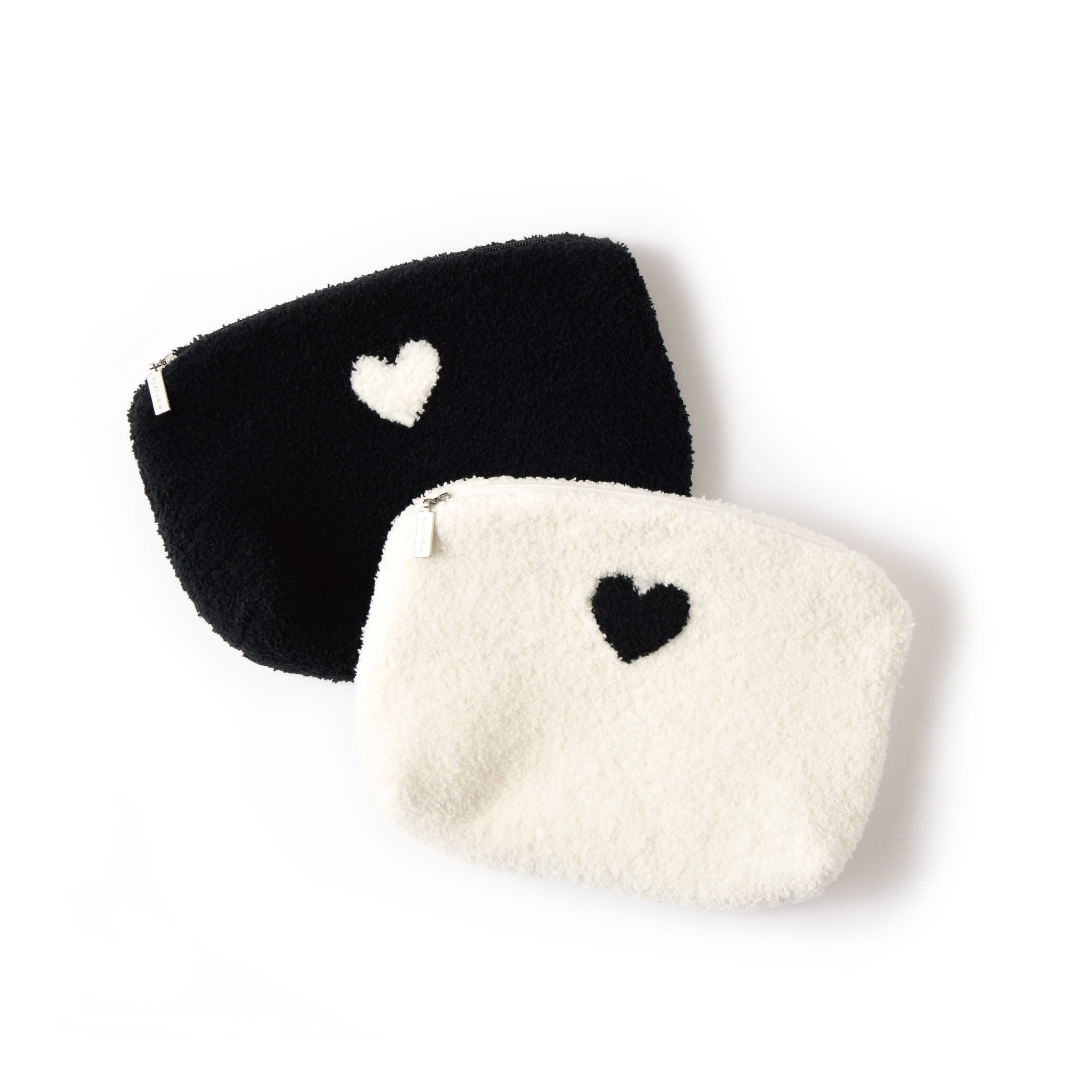 kashwere リミテッドポーチ ハート LIMITED POUCH / HEART(S (18×13×8cm) black/creme): ACCESSORIES