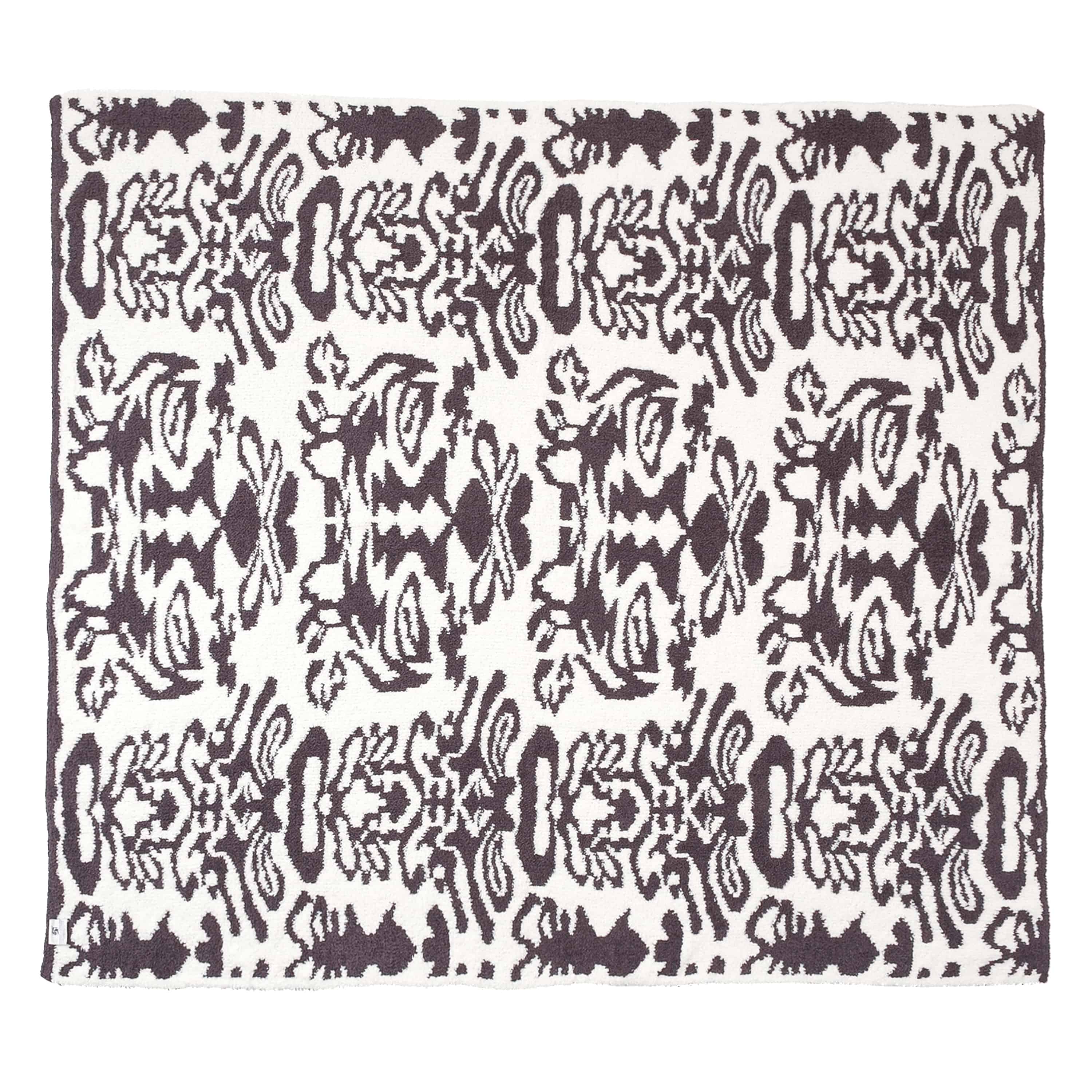 DOUBLE BLANKET / DAMASK(183×195cm charcoal gray/creme): BLANKET 