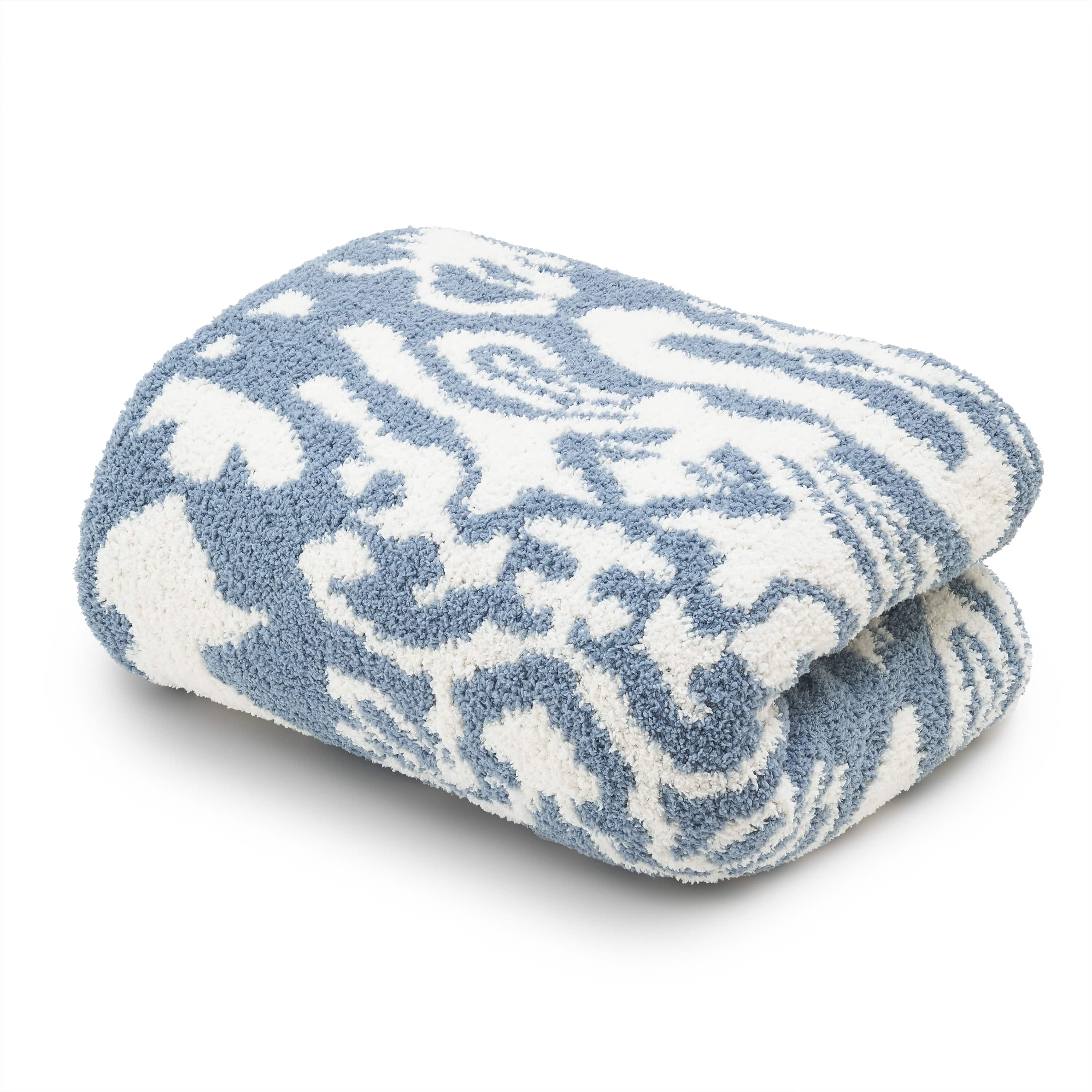 BLANKET / DAMASK(135×183cm silver blue/creme): BLANKET | kashwere ...