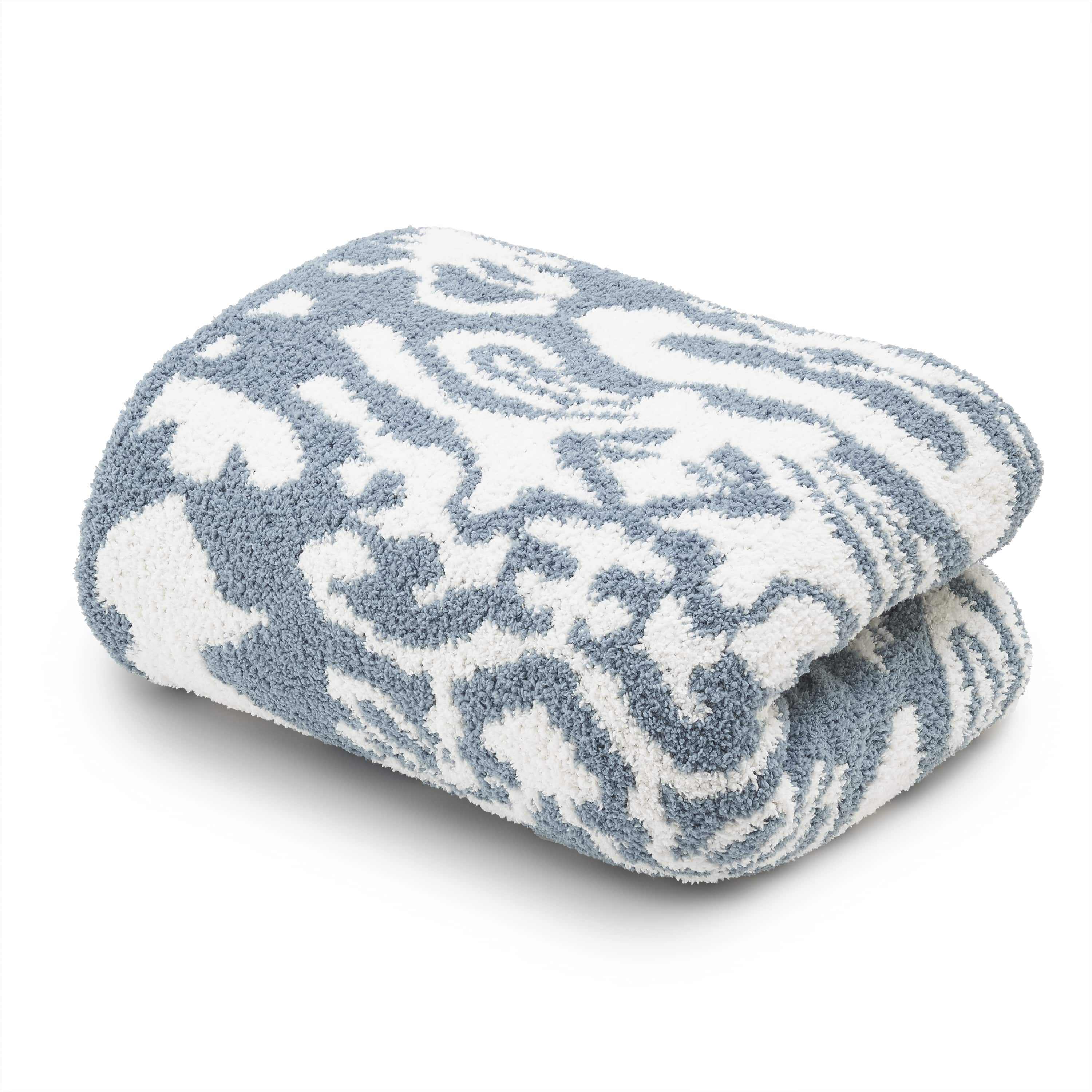 BLANKET / DAMASK(135×183cm silver blue/creme): BLANKET | kashwere