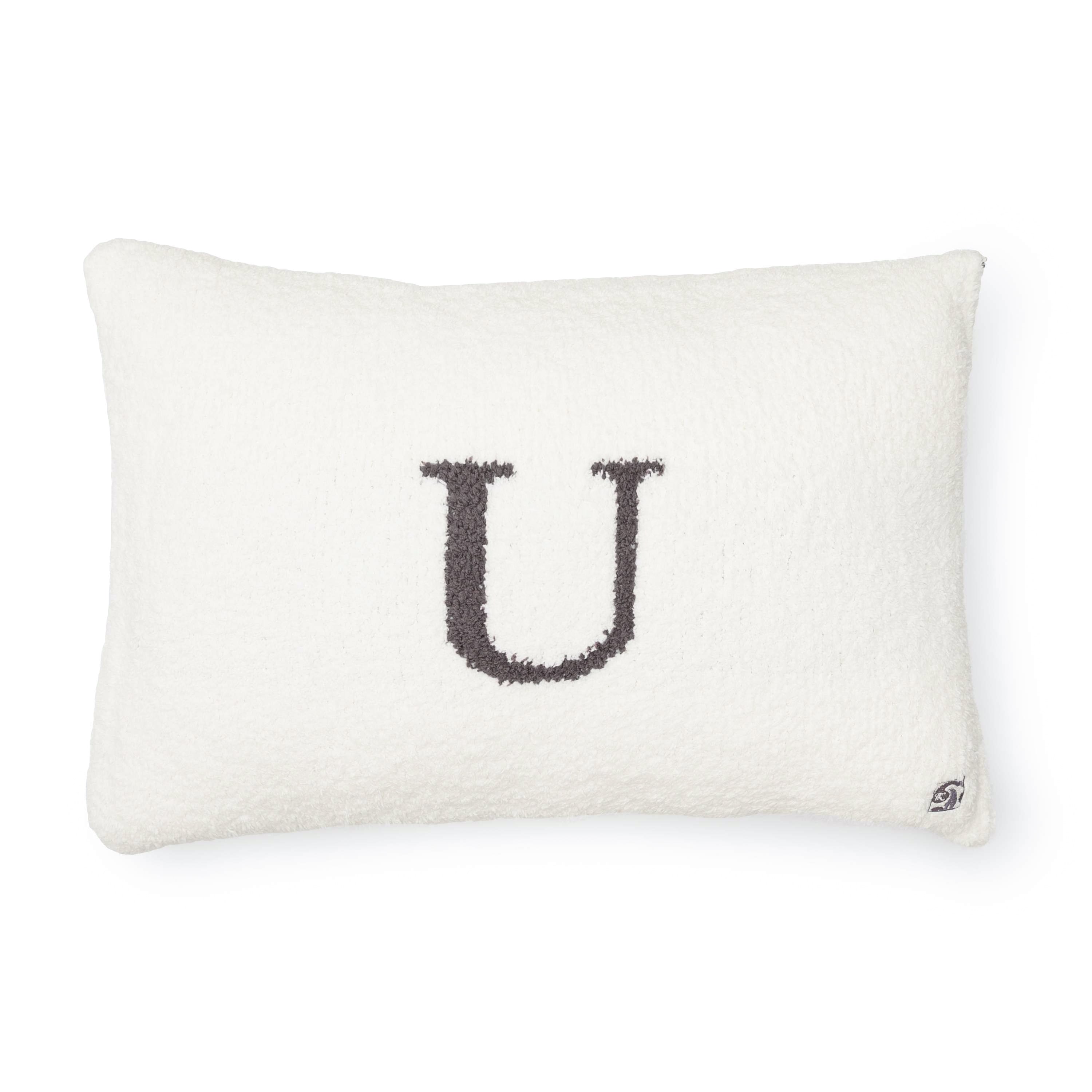 PILLOW CASE / INITIAL(M カバーのみ(41×61cm) U (creme/charcoal gray 