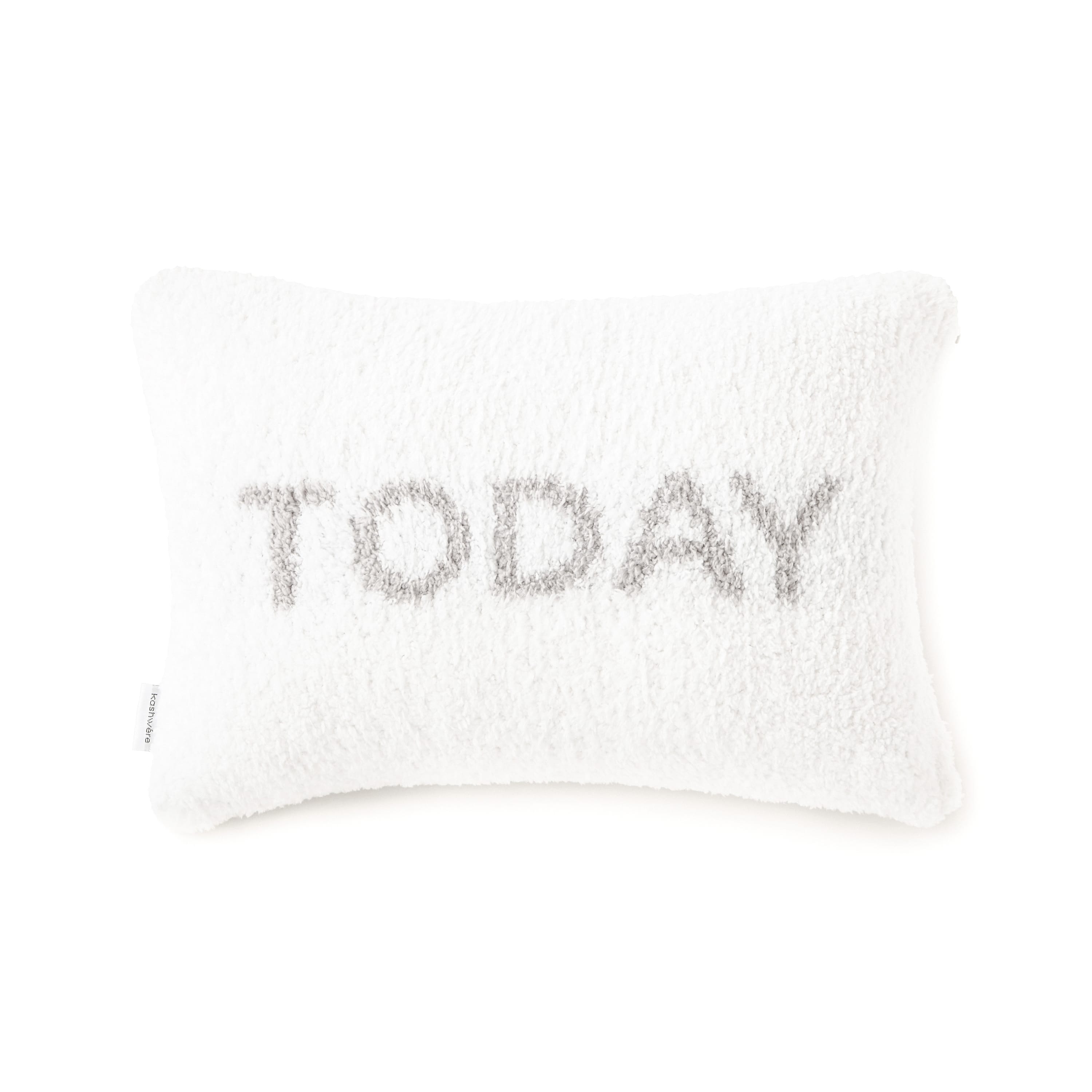 PILLOW CASE / MESSAGE(S カバーのみ today (white/mist)) HOME kashwere