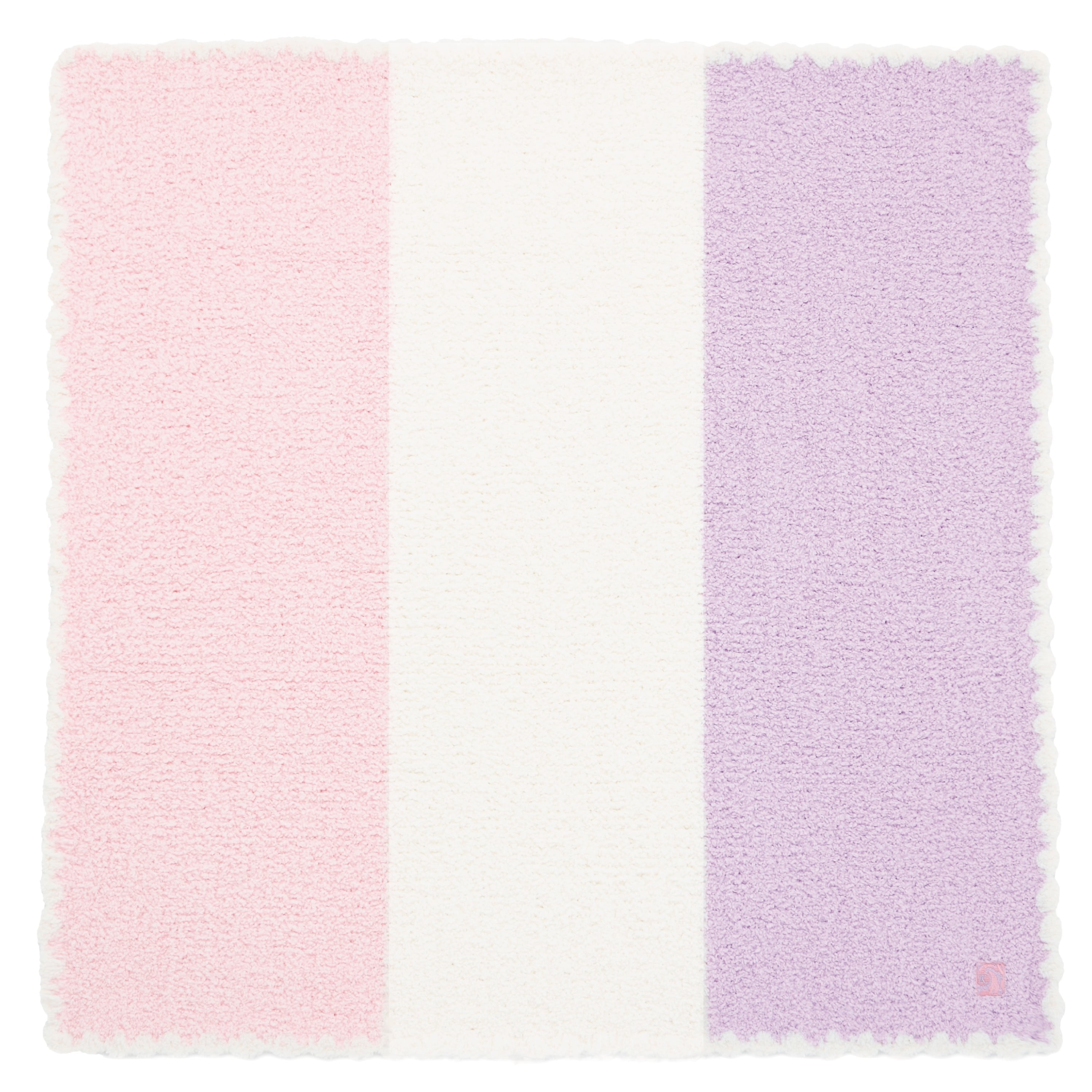BABY BLANKET MULTI STRIPE(78×78cm pink/creme/iris): BABY&KIDS 