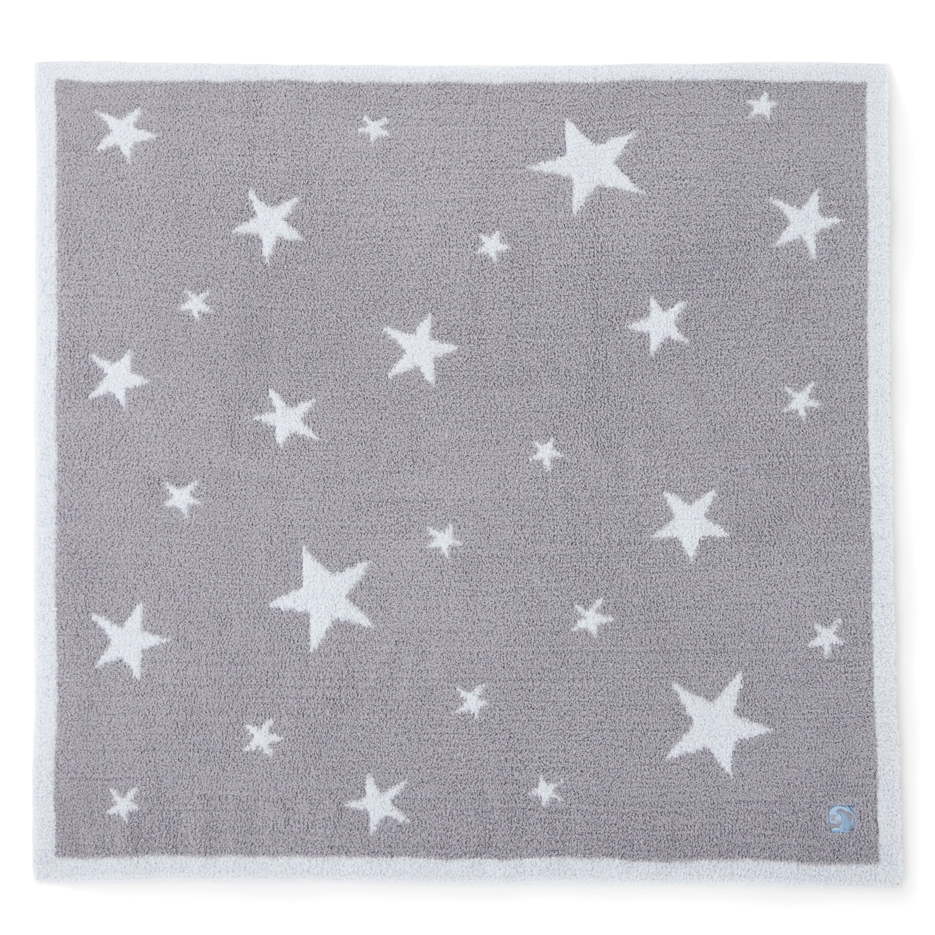 BABY BLANKET DOUBLE JACQUARD(78×78cm star (steel/blue)): BABY&KIDS