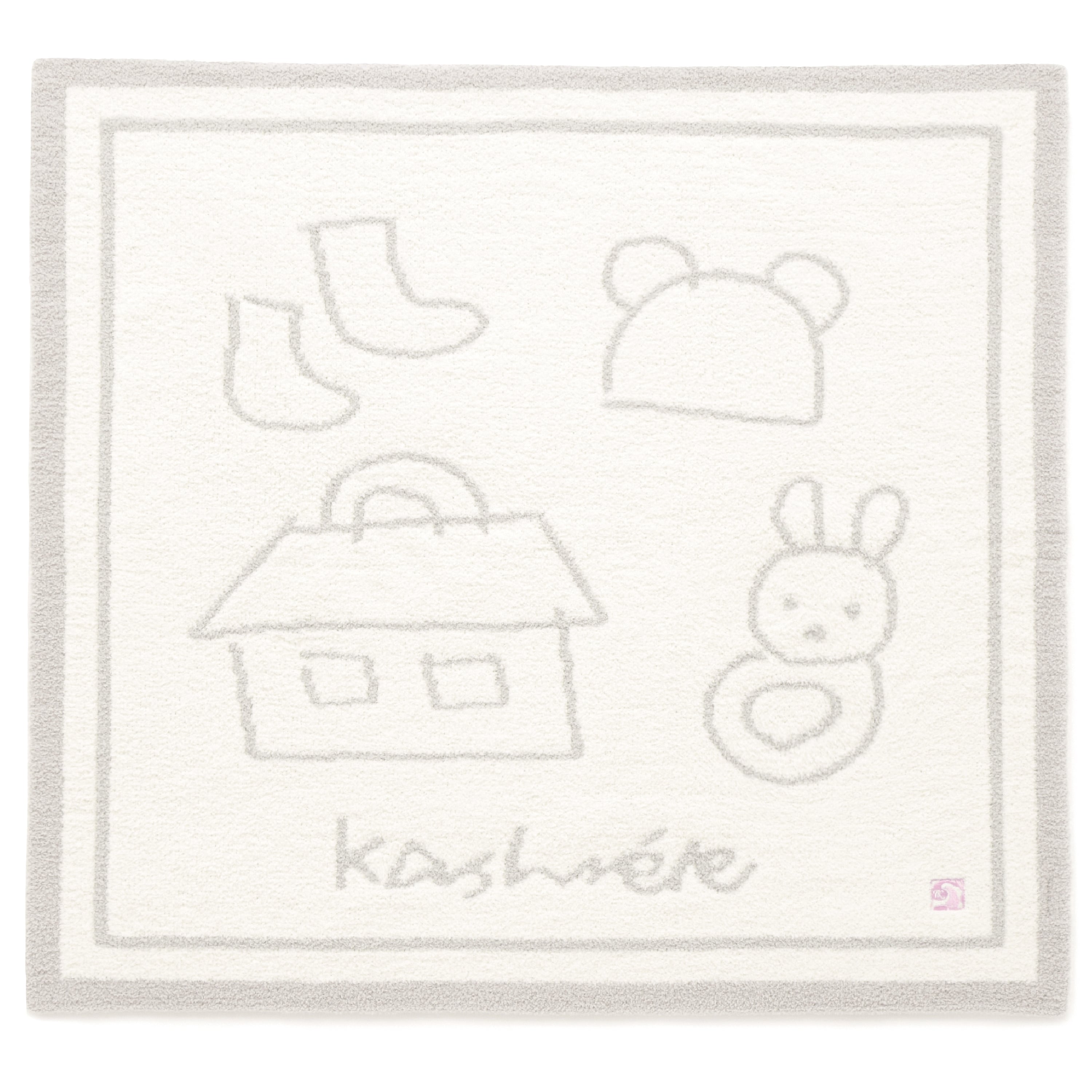 BABY BLANKET DOUBLE JACQUARD(78×78cm gift(creme/mist)): BABY&KIDS