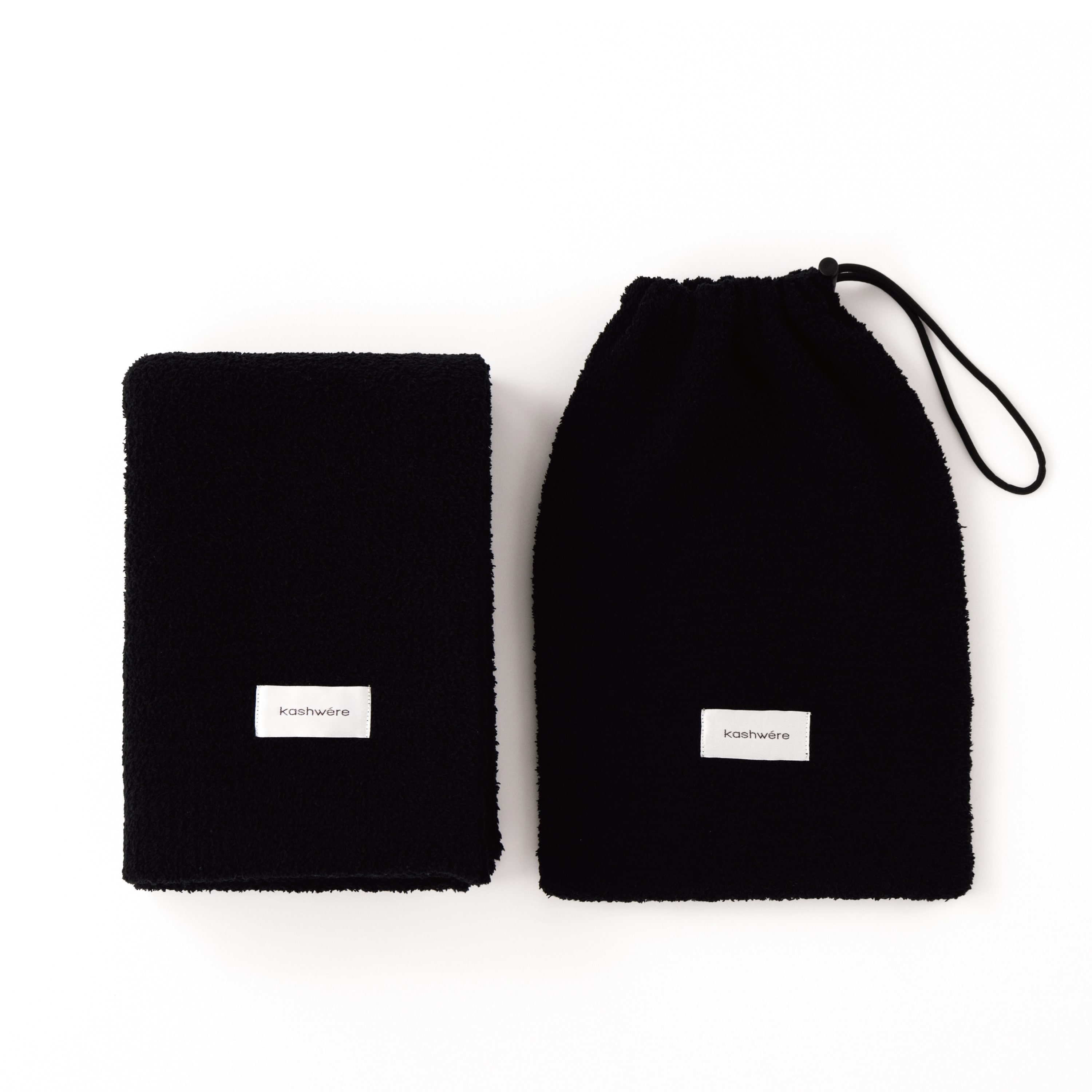 TRAVEL BLANKET / DRAWSTRING(82×125cm black): BLANKET | kashwere