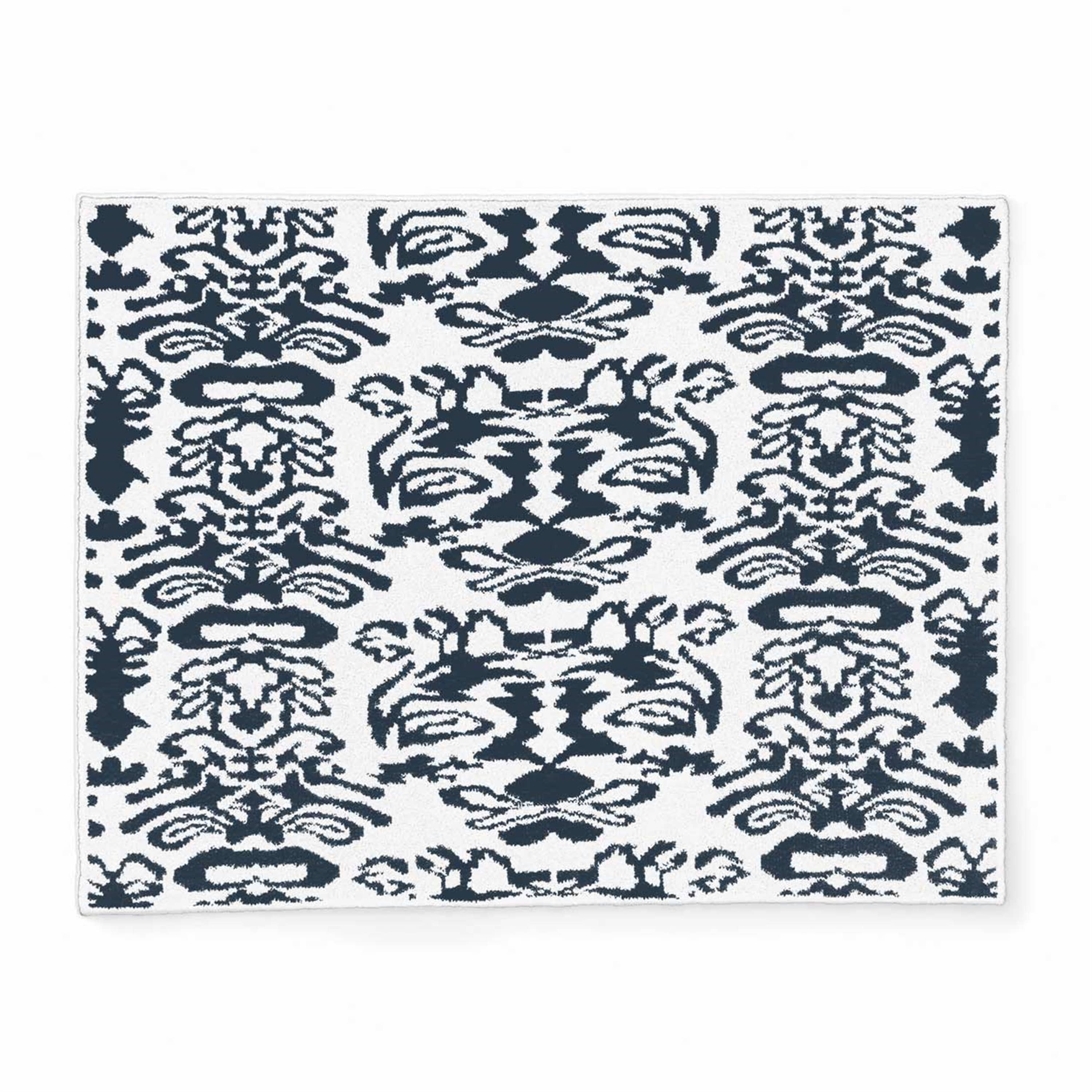 カシウエア kashwere BLANKET/DAMASK(135*183cm) 20th BLANKET / DAMASK(135×183cm white/vintage blue): 20th