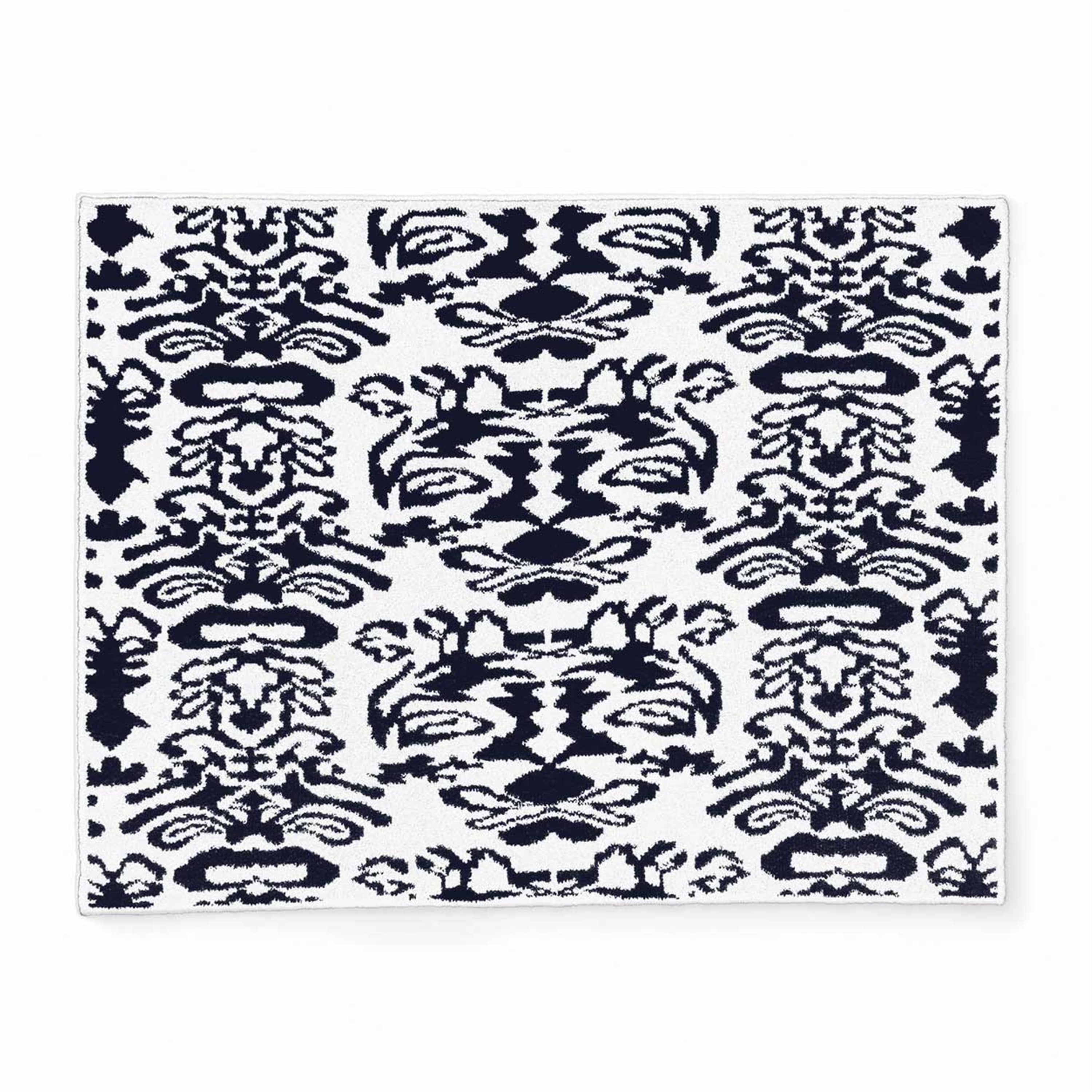 20th BLANKET / DAMASK(135×183cm white/navy): 20th | kashwere Japan