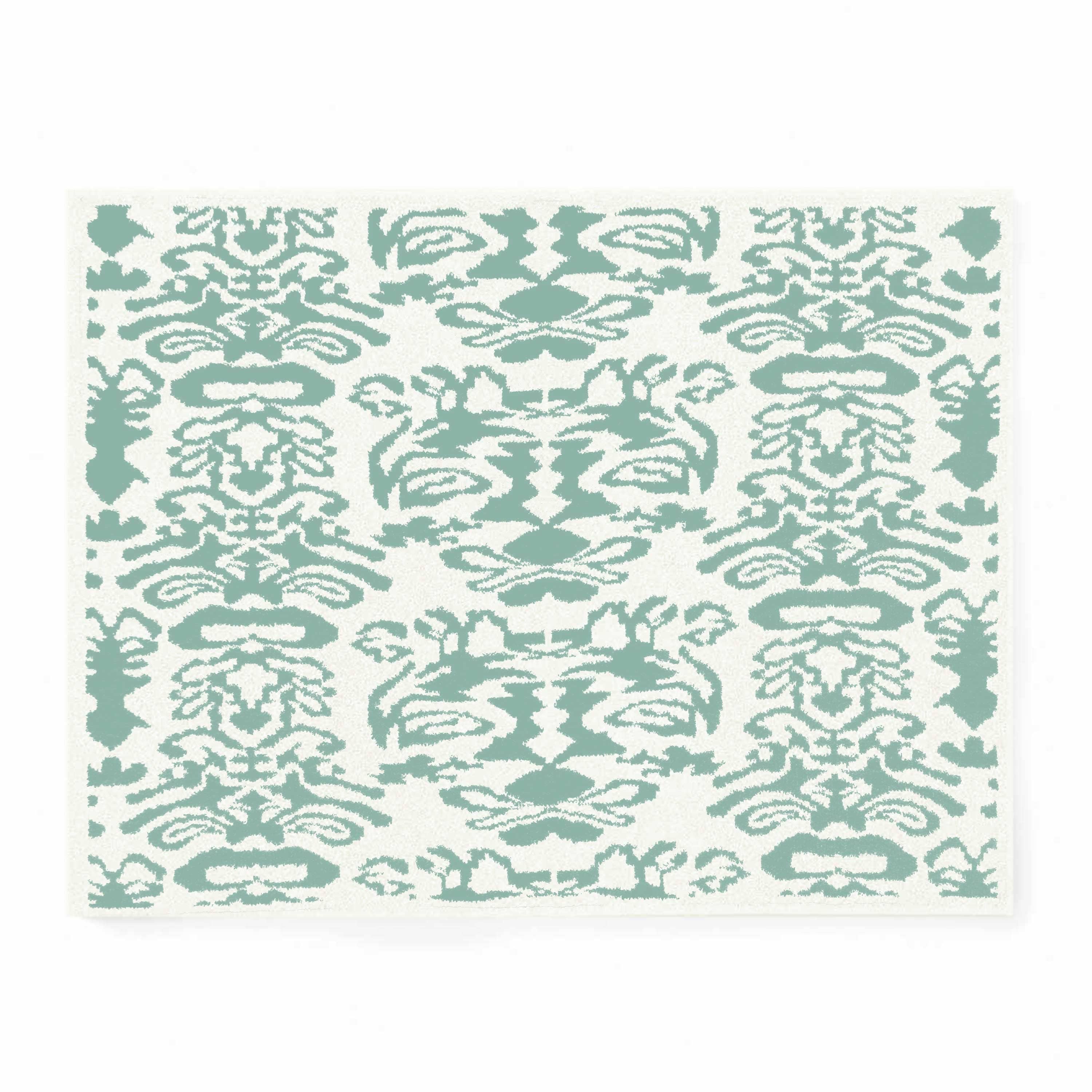 20th BLANKET / DAMASK(135×183cm creme/tender blue): 20th
