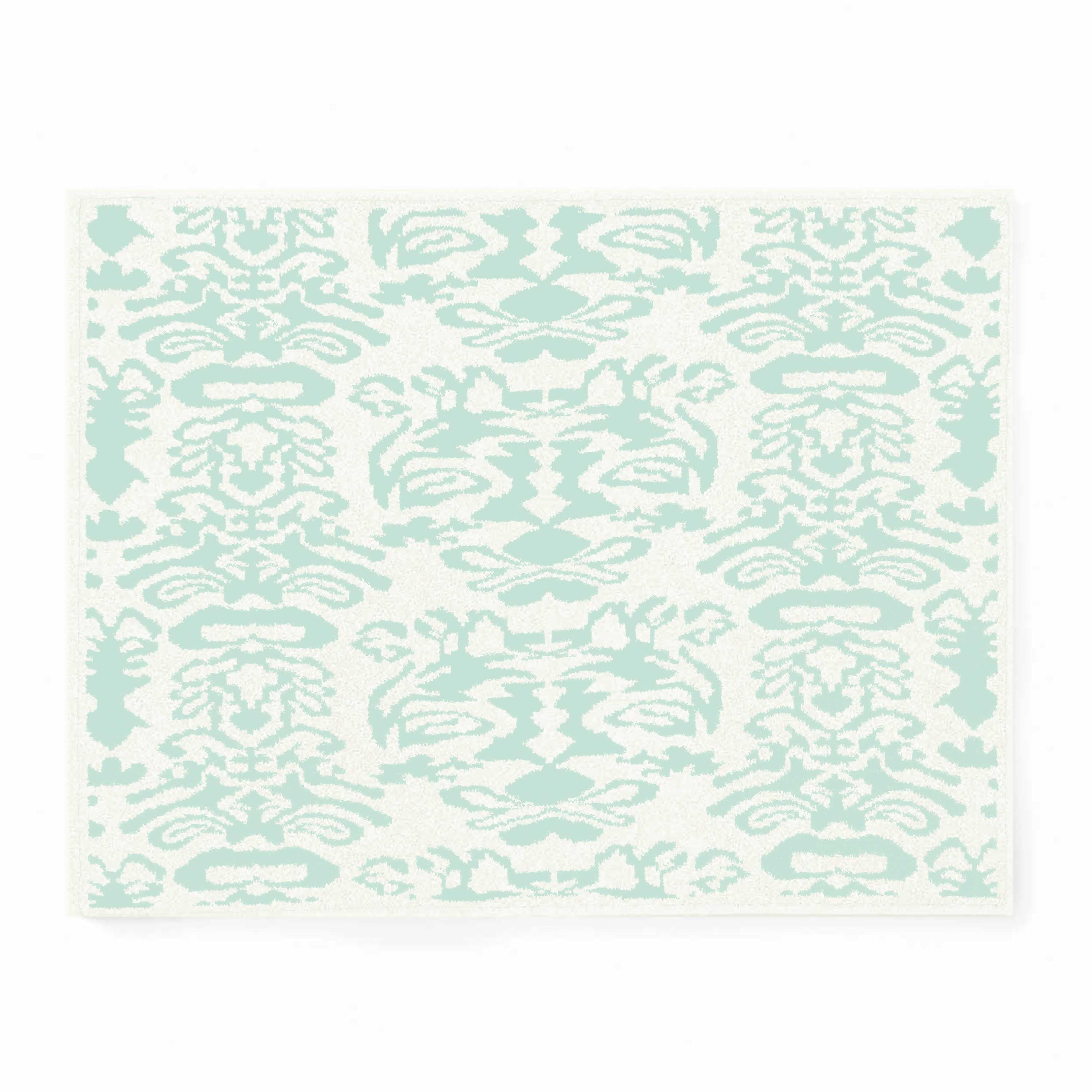 20th BLANKET / DAMASK(135×183cm creme/ice green): 20th | kashwere